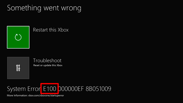Foutcode 100 op Xbox oplossen
