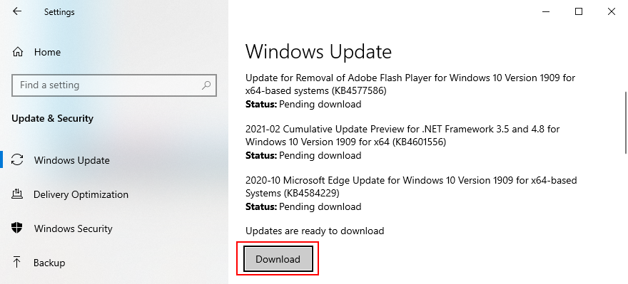 Windows 10 montre comment télécharger les mises à jour du système