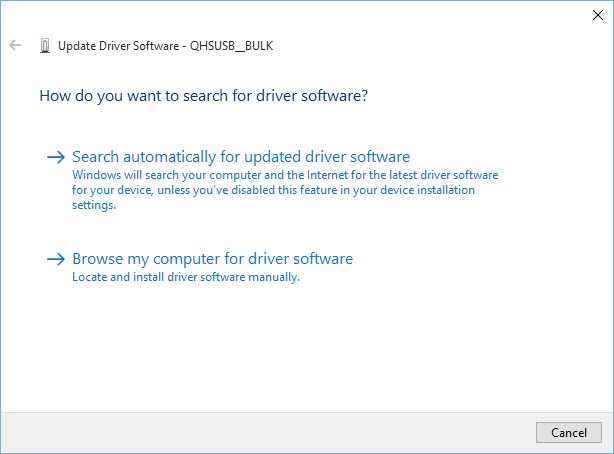 selectBrowse my computer for driver software