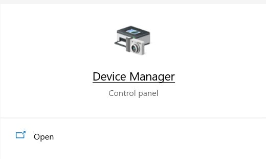 open device manager 