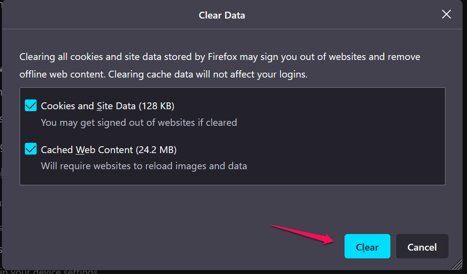 Clear Browser Saved Form Data in Firefox (5)