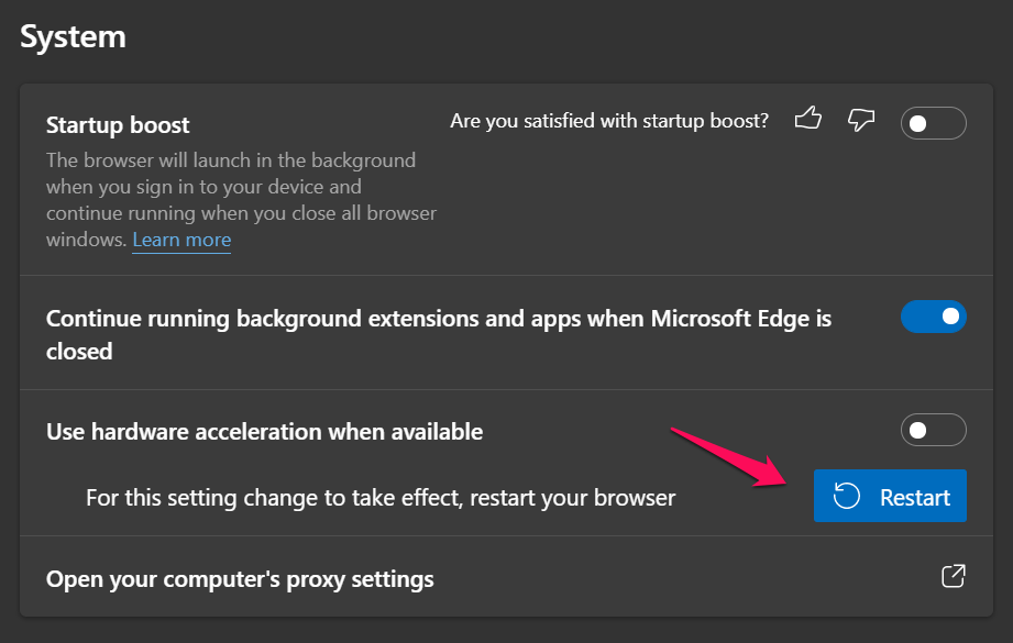 Disable hardware Acceleration in Edge (5)